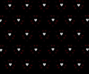 Herz muster auf Schwarzem Hintergrund.
