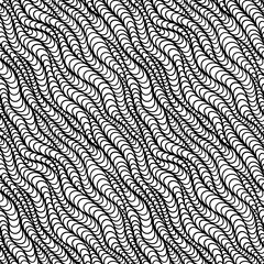 Black and white vector seamless abstract hand-drawn pattern