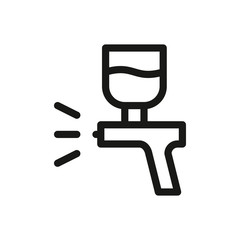 Air brush spray paint gun isolated vector icon. Power tools outline icons.