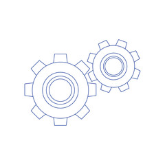 Setting icon vector, Tools, Cog, Gear Sign Isolated on white background. Concept of line icon