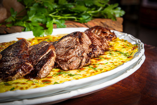 Filet Mignon Steak With Cream Corn