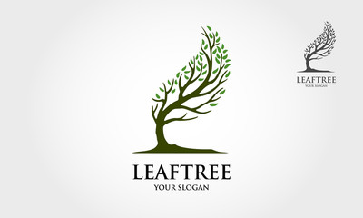 Leaf Tree Vector logo template is an illustrative cartoon logo for Environmental care related business. This logo is feminine, modern, soft, and simple.