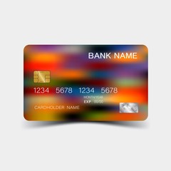 Credit card desing. Colour and inspiration from abstract. On white background. Glossy plastic style. 