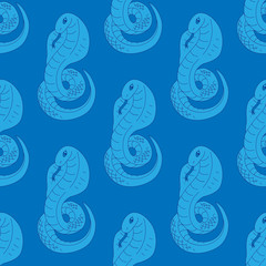 Fototapeta premium Blue snake pattern