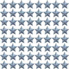 geometric seamless pattern. 2d five-pointed steel silver gray stars isolated on white. vintage style stock vector illustration, pastel color retro illustration for wallpaper, fabrics, wrapping