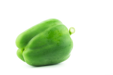 The sweet pepper, bell pepper Green on white background