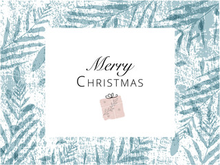 Christmas cute greeting card or banner templates with different winter holidays symbols, animals and characters. hand drawn textures design concept