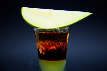 Combining alcoholic beverages in one drink. Alcohol shots.