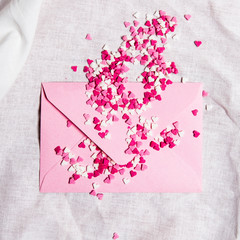 romantic composition for love message, pink mood