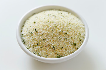 Garlic, dried parsley and salt 