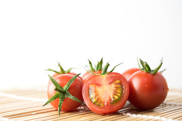 fresh tomato isolated on white background