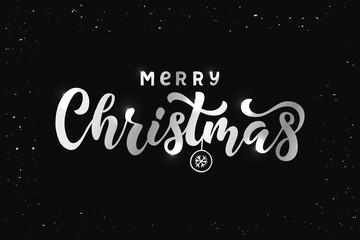 Merry Christmas - handwritten lettering calligraphy for postcard, invitation, print, poster, banner, web.