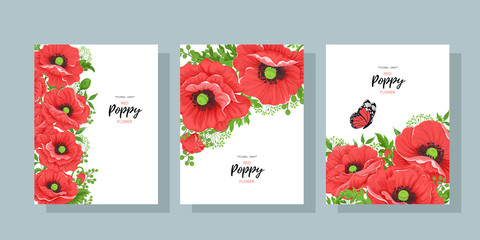set of business cards with flowers
