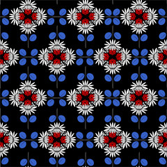 Beautiful Gemetric protea flowers pattern samless vector ,Design for fashion,fabric,web,wallpaper,wrapping and all prints