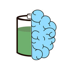 brain icon with a battery. working capacity. vector illustration. EPS 10.