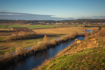 Naklejka premium Wierzyca river in Gniew, Pomorskie, Poland