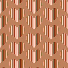 Retro stripe created sweet heart seamless pattern in vector eps10 ,Design for fashion fabric,web,wallpaper,wrapping and all prints