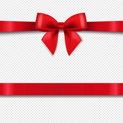 Red Bow Isolated Transparent Background