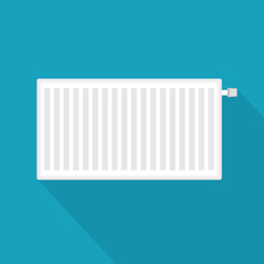 white heating radiator icon- vector illustration - obrazy, fototapety, plakaty