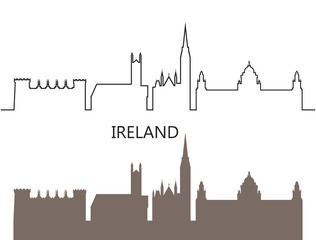 Obraz premium Ireland logo. Isolated Irish architecture on white background