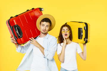 young couple holding a flag