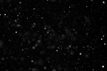Falling down real snowflakes from left to right, calm snow, shot on black background, matte, wide angle, isolated, perfect for digital composition, post-production