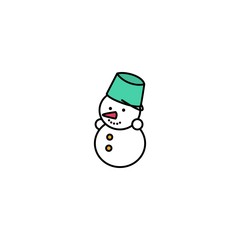 snowman creative icon. Multicolor line illustration. From Christmas icons collection. Isolated snowman sign on white background