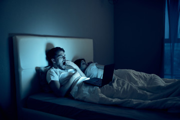 young man watching tv