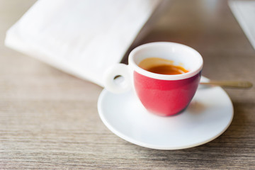 Espresso coffee on the table