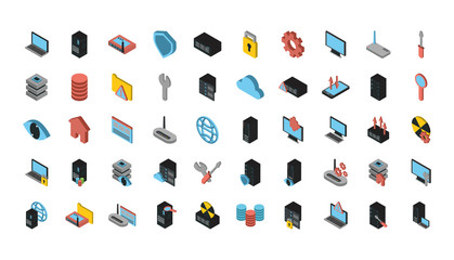 bundle of data server set icons