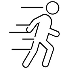 Man running concept, Body development growth vector icon