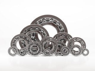 Set of assorted steel ball bearings