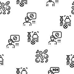 Paternity Test Dna Seamless Pattern Vector Thin Line. Illustrations