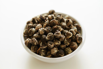 Asian tea leaves in ball shape 