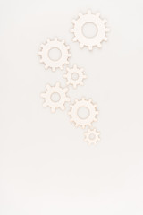 top view of round gears isolated on white