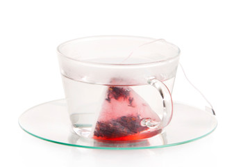 Red berry tea in a cup