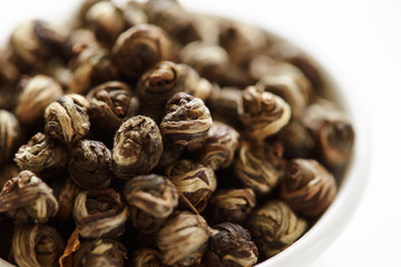 Asian tea leaves in ball shape 