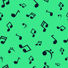 Seamless pattern of music notes. Abstract music background. Vector illustration