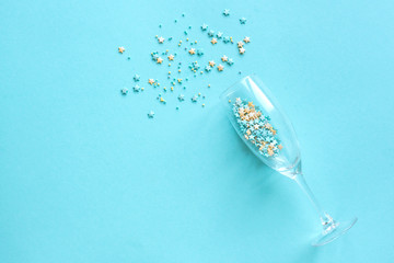 Champagne glass with sugar sprinkles