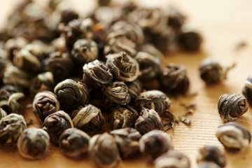 Asian tea leaves in ball shape 