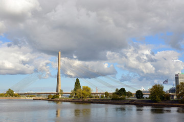 Fototapeta na wymiar Vansu bridge, Riga, Latvia