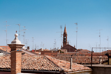 red tile roofs of italian buildings