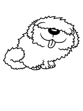 Netter Bobtail Hund cartoon design