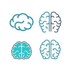 brain and technology logo, icon and template