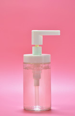 transparent hand soap bottle