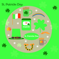 Saints Patrick day concept vector illustration. St Patrick day greeting card or poster