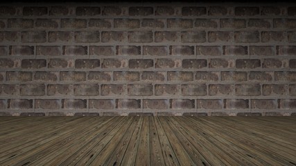 3d rendering of a brick wall frontal view studio