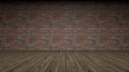 3d rendering of a brick wall frontal view studio