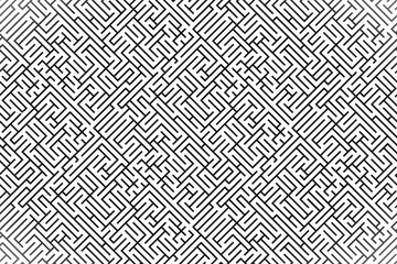 Striped geomitrical background. Stylish monochrome trellis. Sacred geometry background. Square grid. Maze.