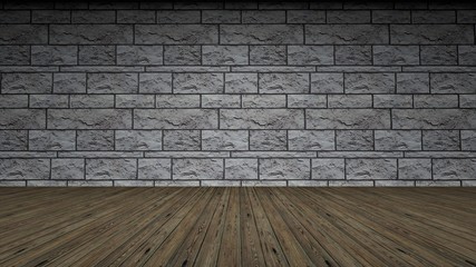 3d rendering of a brick wall frontal view studio